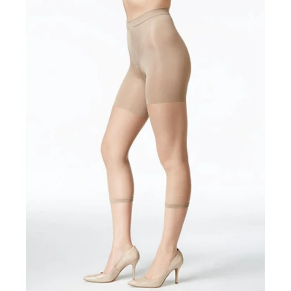 SPANX Footless Sheer Tummy Thigh Control Cropped Length Nude
